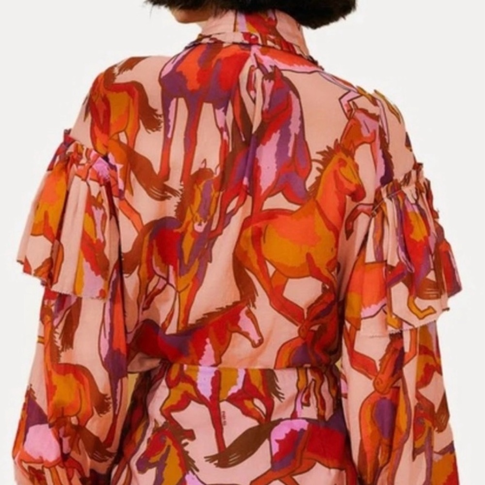 Vibrant Multicolor Ruffled Blouse - image 2